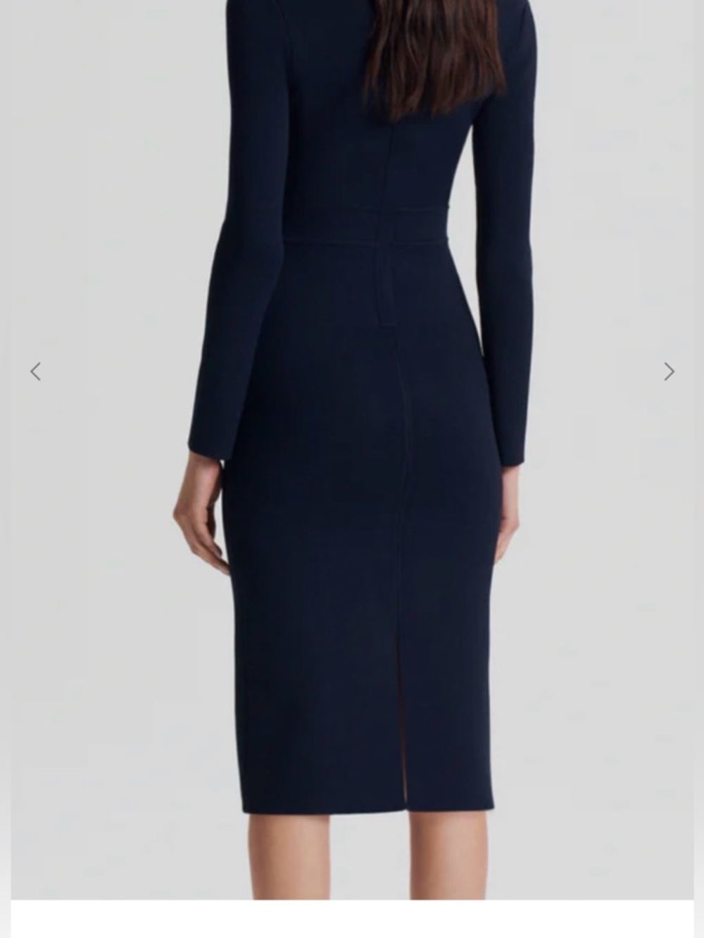 Scanlan Theodore Navy V-Neck Midi Dress with Waist Tie XS navy - Picture 3 of 6